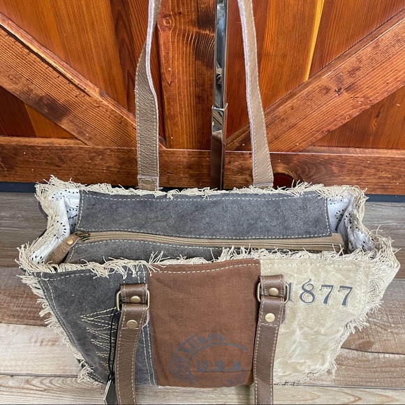 Myra Bag Resplendent Tote Up-cycled Canvas Handbag - Picture 9 of 9